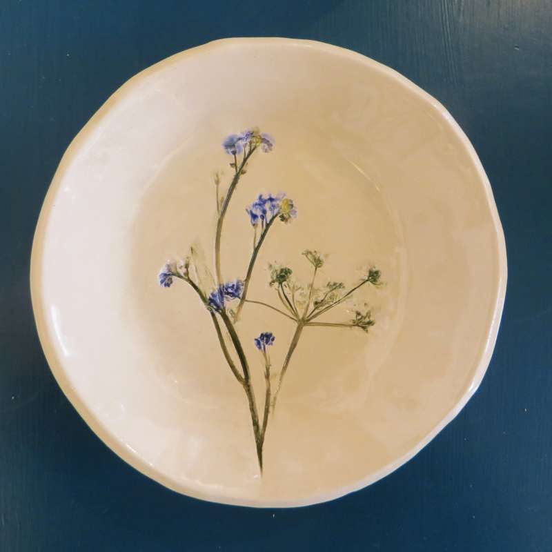Cow Parsley and Forget-me-not Trinket Bowl